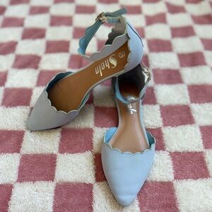 SHEIN Scalloped Light Blue Heels